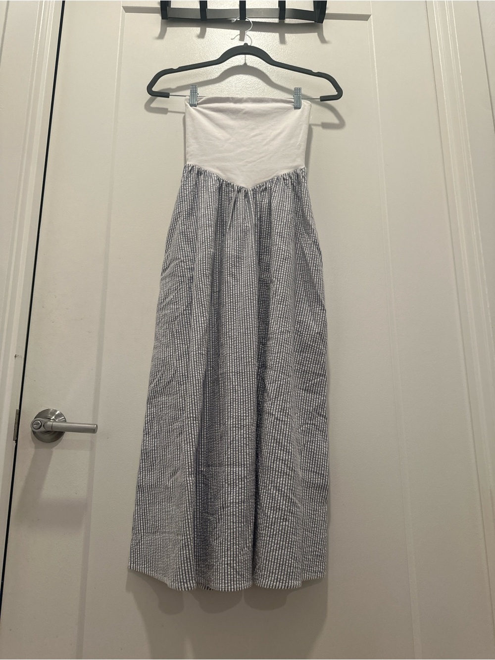 NEW Altered State Blue + White Drop Waist Dress XXS Trendy Seersucker Sleeveless